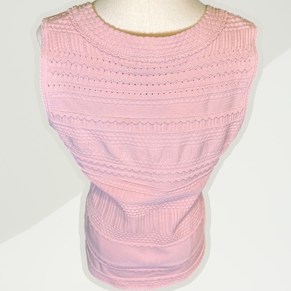 NWT Milly ‘Textured Tech Knit Lace Detailed Tank Top’ in Dahlia Pink Size 14/16 - Picture 8 of 13